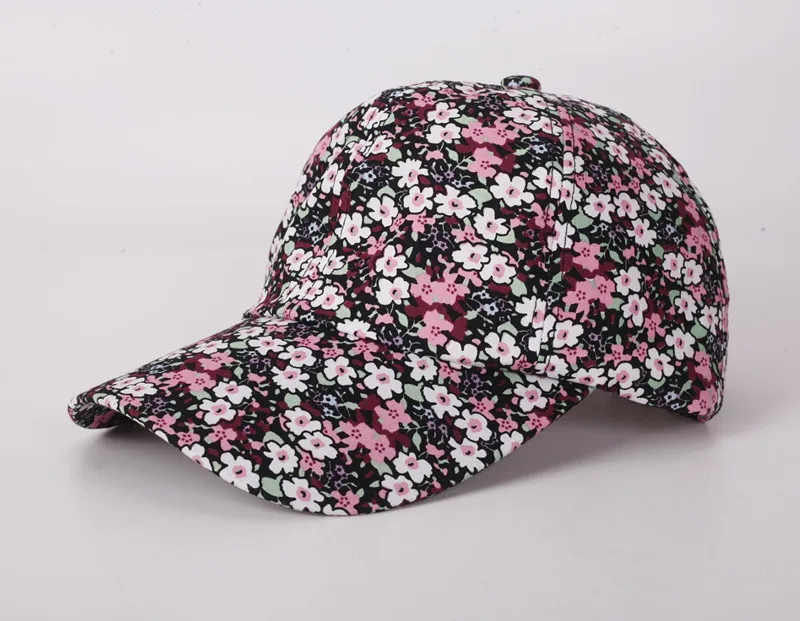 Baseball Cap and Sun Hat Sunscreen Rose Floral Print Cap for Women Casual Sport