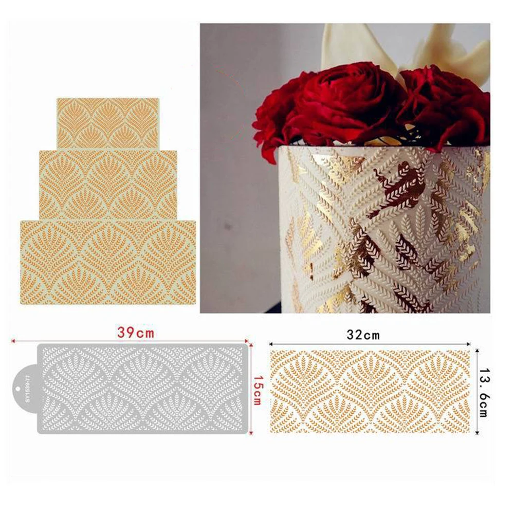 

Fondant Hollow Baking Tools Printing Wedding Cake Edge Diy Sugar Sieve Mold Plastic