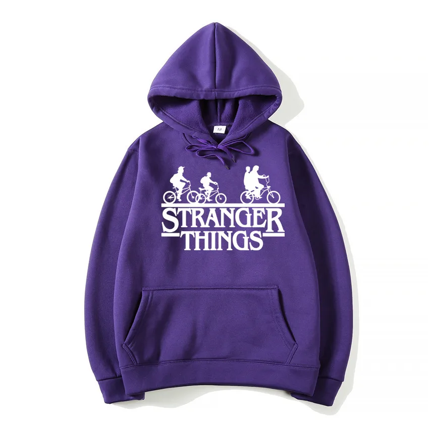 

2019 Trendy Faces Stranger Things Hooded Mens Hoodies and Sweatshirts Oversized for Autumn with Hip Hop Winter Hoodies Men Brand