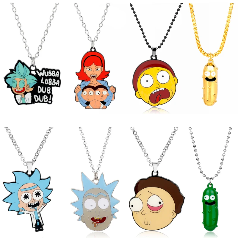 

Rick and Morty Figure Toy Necklace Women Men Jewelry Link Chain Pendants &Necklaces Cartoon Style Charm Collier