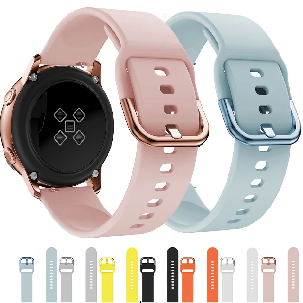 Ремешок силиконовый для samsung galaxy watch 3 45 мм 41 браслет huawei gt 2 gear S3 46 42 Active 40 44 20 22