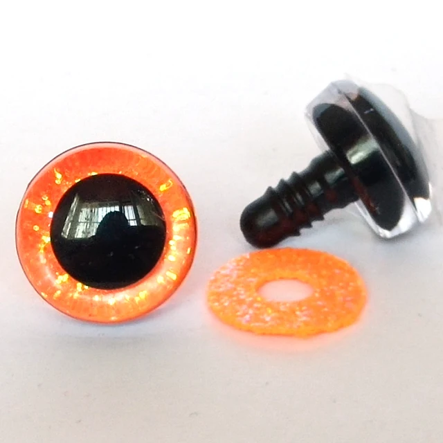 20pcs New Color 3D safety toy eyes +glitter Nonwovens+ washer--size & color option 09
