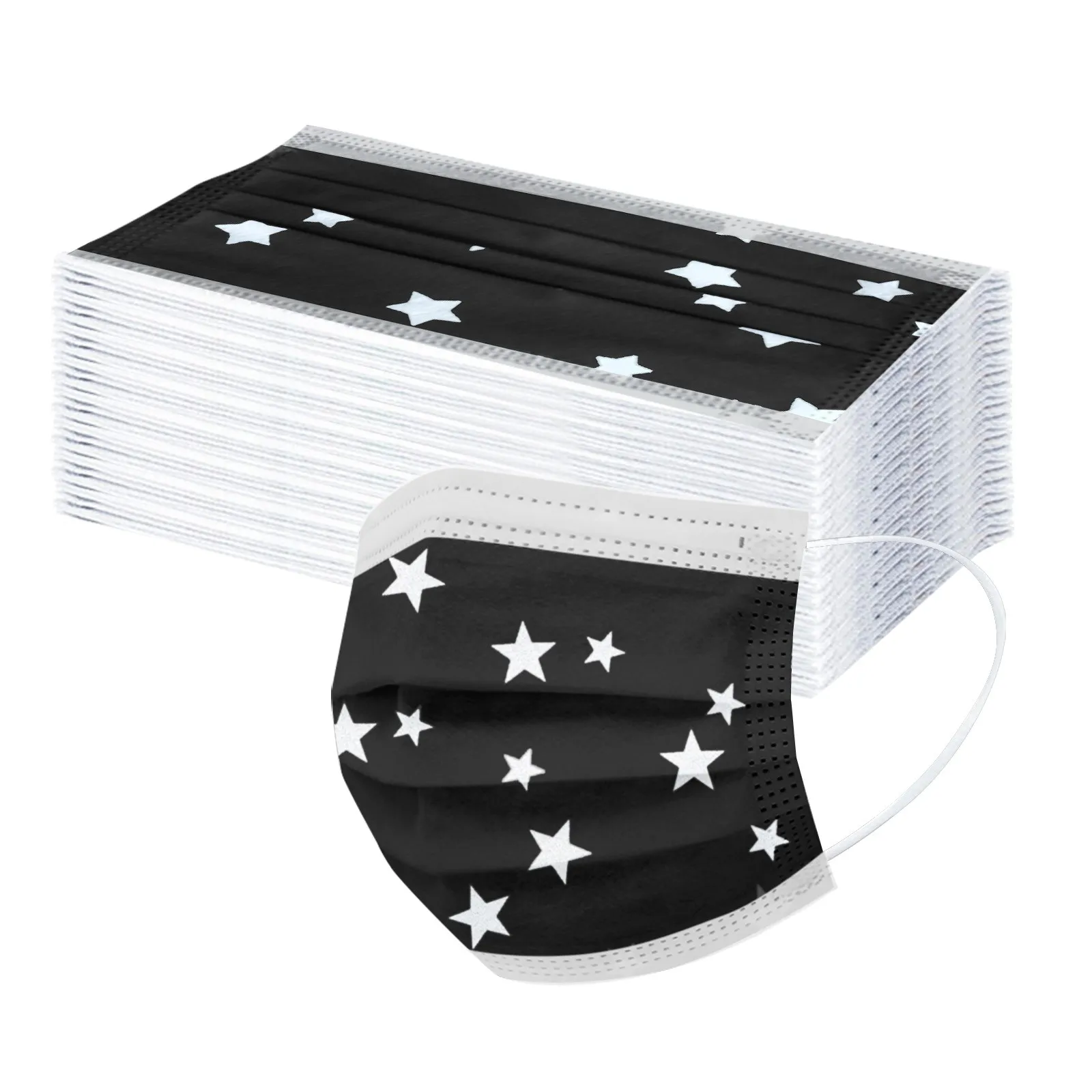 50 Uds cinco estrellas impreso mascarillas para niños máscara Jetable Enfant 3 capas no tejida desechable cara máscara para los niños de máscara de la boca