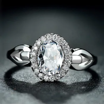 

Authentic 925 Sterling Silver Adjustable Rings Big Round Luxury Clear CZ Crystal Female Fine Jewelry Wedding Engagement Ring