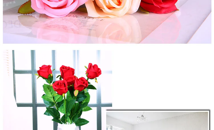 CHENCHENG 48 см искусственные розы поддельные розы сухоцветы шелковые цветы искусственные растения для украшения свадьбы декоративные цветы