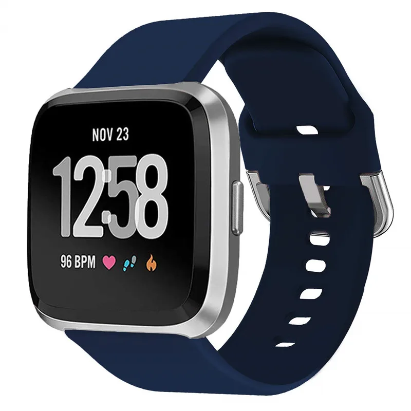 dark blue Полосы совместимы с Fitbit Versa/Versa 2/Fitbit Versa Lite для женщин и мужчин водонепроницаемый заменить мужчин t силиконовый ремешок для часов - Цвет: dark blue