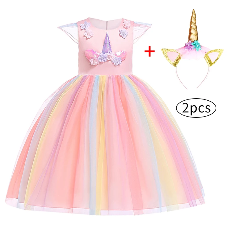 Christmas Unicorn Dress Girl Princess Dresses For Girls Kids Winter Evening Party Clothing Children Birthday Wedding Costume Toddler dress Dresses