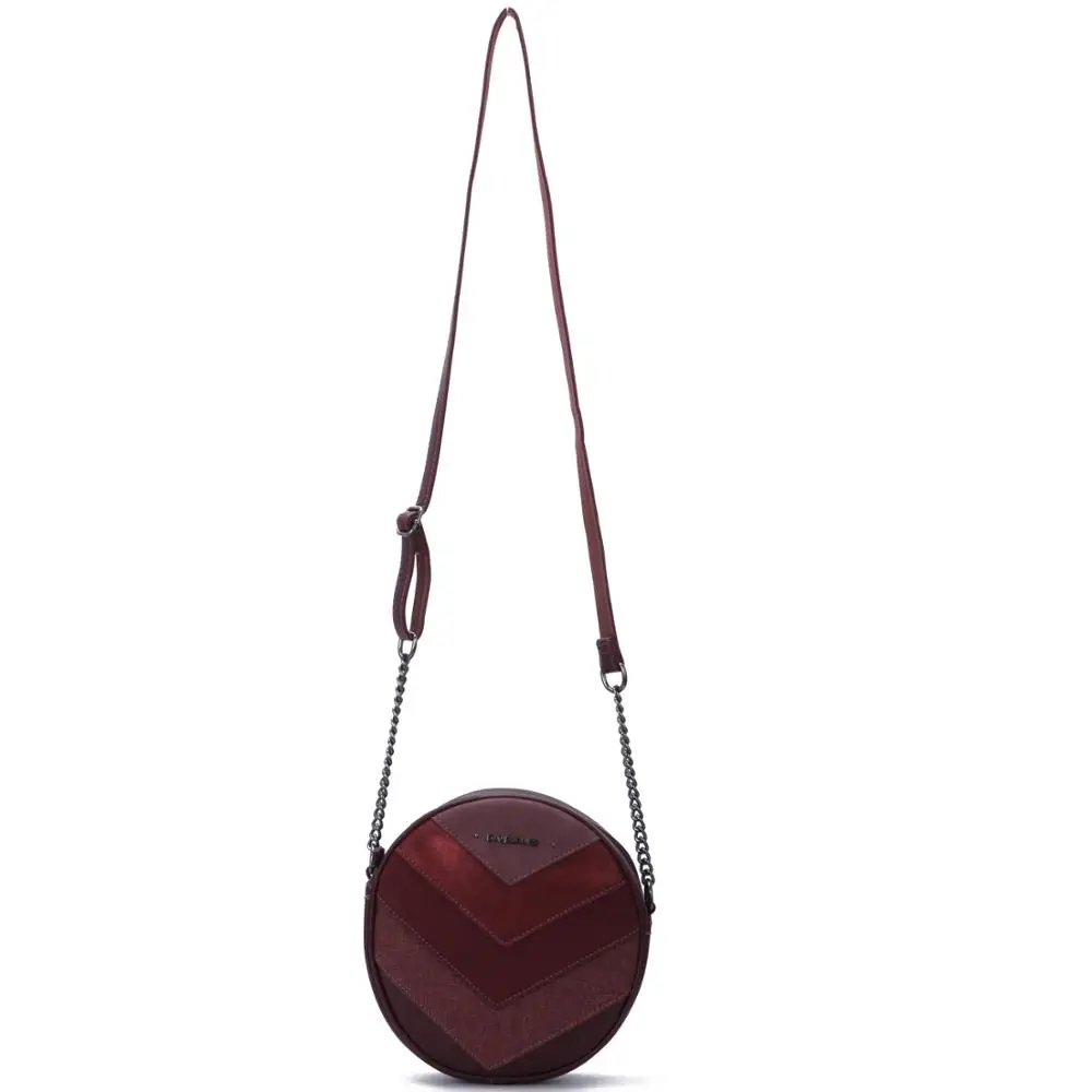 DAVID JONES women crossbody bag pu leather female shoulder bag small patchwork lady round bag handbag drop shipping