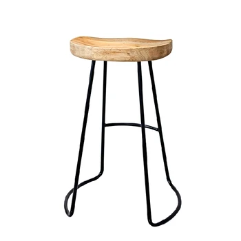 

M8 Bar Stool Modern Minimalist Wrought Iron Wood Nordic High Stools Home Chair Fashion Creative Coffee Lounge