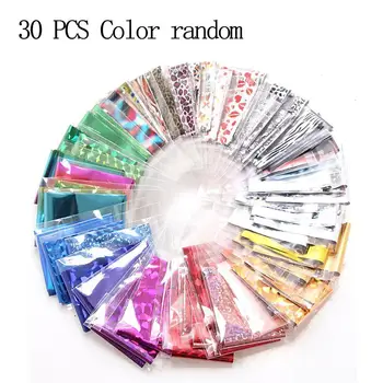 

LEARNEVER 30pcs Nail Art Fittings Transfer Foil Stencil Sky Paper Stickers Starry NAI2599 Shining Decal U3M5