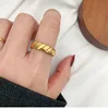 YUN RUO Euramerican Fashion Temperament Simple Diagonal Stripes Twist Stainless Steel Open ring For Woman Man Jewelry Never Fade 4