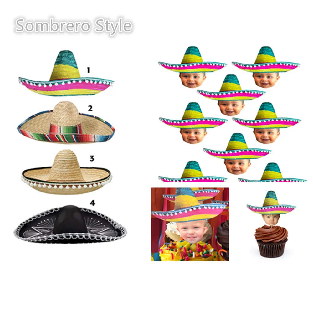 Custom Face Photo Mexican Sombrero Baby 