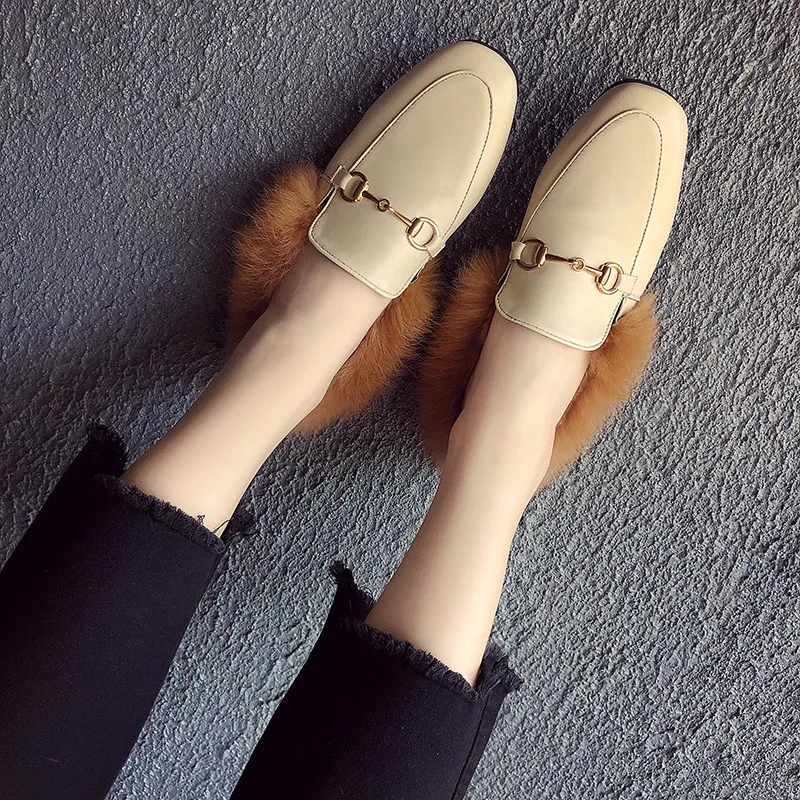 

Korean-style Fluffy Shoes Women's 2019 Autumn And Winter New Style Versatile Student's Comfortable Slip-on Lazy Anti-slip Single