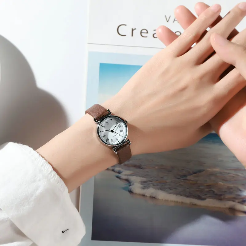 

Small Female Students Watch Quartz Watch Small Dial Fashion Girl'S Hipster Versatile Korean-style Simple Leather Belt Small WOME