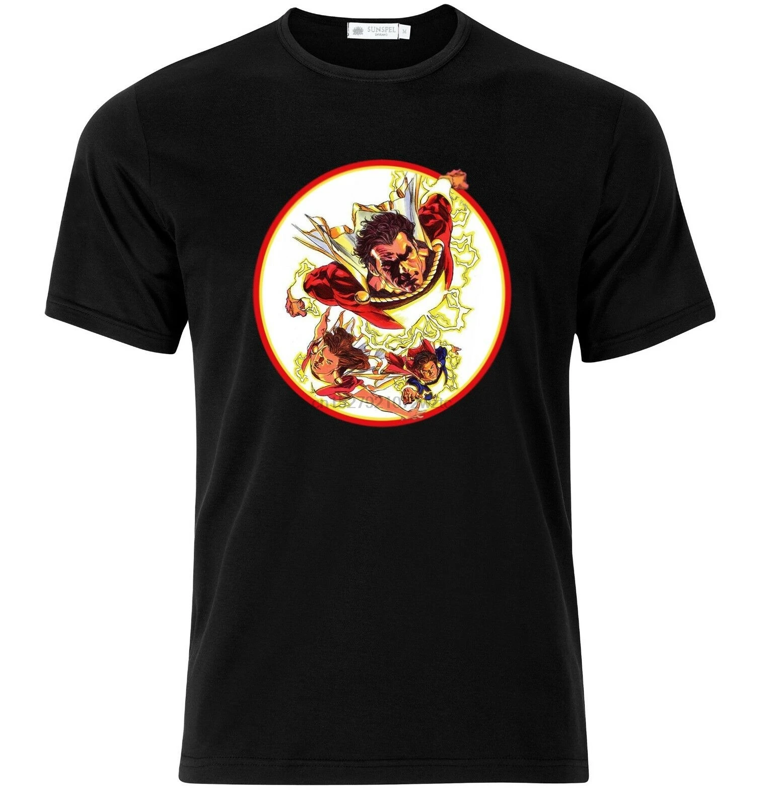 Shazam/черная футболка с рисунком Размеры M L XL | Мужская одежда
