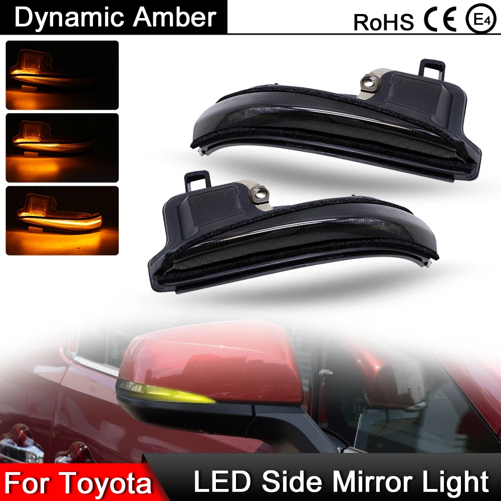 

1 пара для Toyota Tacoma MK3 Highlander MK4 Alphard RAV4 Lexus LM дымчатые линзы светодиодные боковые зеркальные мигающие огни динамический сигнал поворота