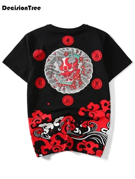 

2020 men's cool shirt breathable collar hanging dyed gradient camisa masculina retro tops blouse casual mens dress cotton shirt