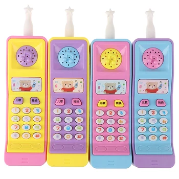1PCs Plastic Electric Kids Telephone Machine Cell Phone Toy Learning Machine Point Reading Machine Study Electronic Vocal Toys 1
