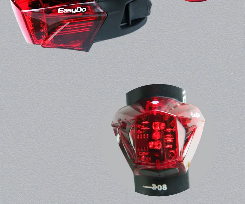 EASYDO USB Chargeable Bicycle Laser Tail Light Germany K-MARK Certificate Bike Cycling Rear Warning Breathable Seatpost LED Lamp