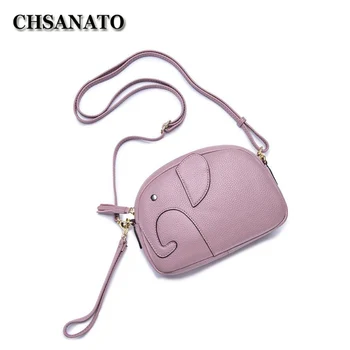 

CHSANATO High quality Genuine Leather Ladies' Clutch Unique Elephant Design Shoulder Bags Luxury Women Messenger Bag Wallet