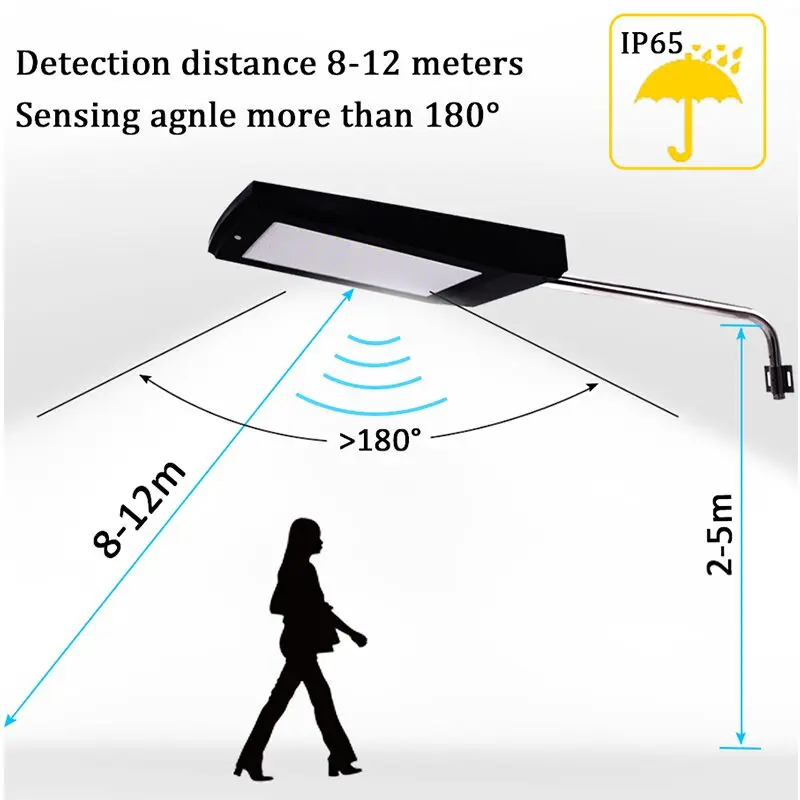 Zonne-straat Licht Outdoor LED Solar Lamp 15W Waterdichte Beveiliging Radar Motion Sensor 2100lm Tuin Verlichting Super Heldere Zonne-straat Licht Outdoor LED Solar Lamp 15W Waterdichte Beveiliging Radar Motion Sensor 2100lm Tuin Verlichting Super Heldere
