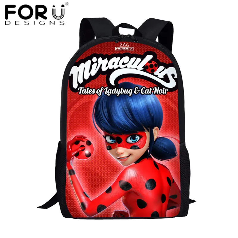 

FORUDESIGNS Fashion School Bags Cartoon Ladybug Girls Print Leisure School Backpacks for Teenager Girl Shoulder Beach Backpack