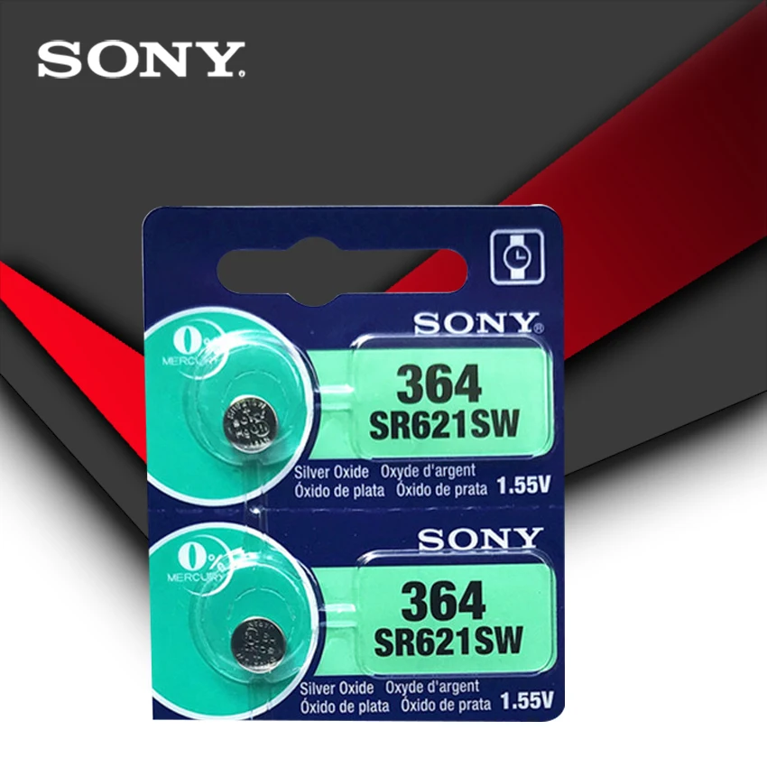 Батарейка для часов Sony 100% оригинал 364 SR621SW V364 SR60 SR621 AG1 сделано в Японии 2 шт. |