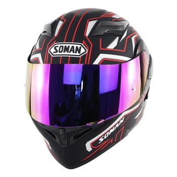 

Flip up Dual Visors Motorbike Helmets Full Face vintage DotMotorcycle Helmet+K5 lens casco capacete moto On Soman SM955