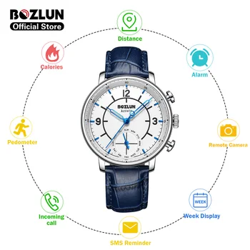 

Bozlun H8 Creative Quartz Smart Watch Calories Pedometer SMS Call Reminder Fitness tracker Smartwatch For xiaomi iphone huawei