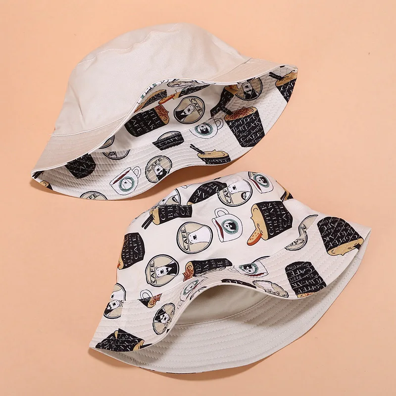 Хлопок Творческий мультяшная ведро шляпа Рыбацкая шляпа на открытом воздухе Дорожная шляпа шляпы от солнца для мужчин и женщин 80
