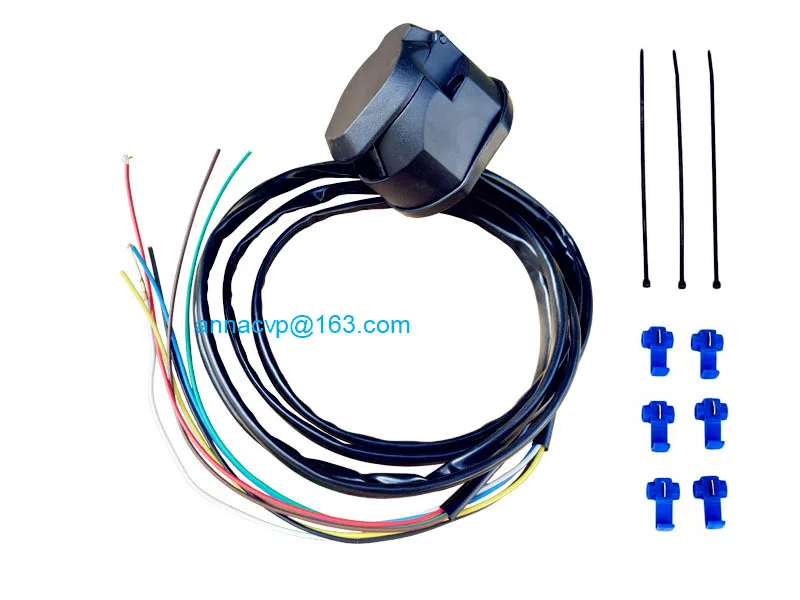 New 7 Pin Trailer Socket Cable harness plug set parts (2)