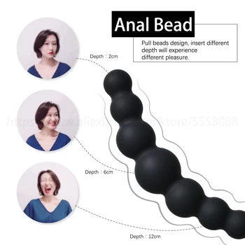 Handheld Anal Plug 7 Butt Beads Soft Silicone Sex Toys for Couple Female Vagina Masturbator Male Prostate Massage Adult Product 3