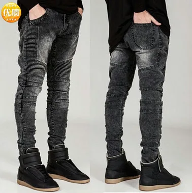 

High-End Street American JEANS 3D Cutting Slim Fit Elastic Skinny Pants Locomotive Jeans