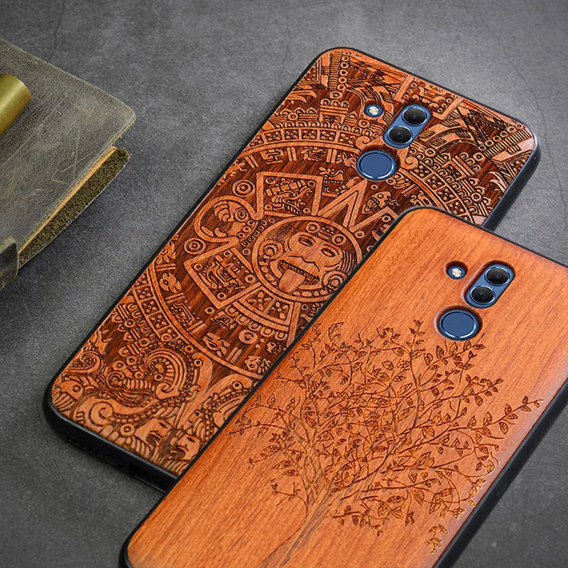 Резной деревянный ящик для huawei mate 20 lite противоударный чехол TPU бампер чехол для huawei mate 20 lite чехол деревянный корпус