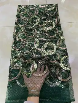 

Factory offers Nigerian wedding lace 2020latest African tulle Sequince lace fabric High quality For Spring Summer Dresses Red