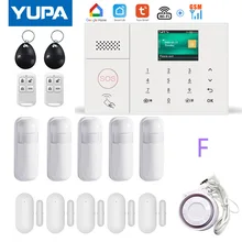 Système d'alarme de sécurité domestique sans fil, wi fi, GSM, avec capteur de mouvement, détecteur de porte, application Tuya SmartLife, compatible avec Alexa et Google