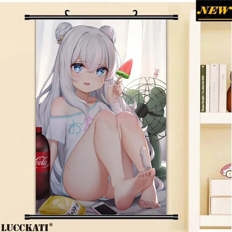 40X60 см Azur Лэйн Билан хансян игра капроновые сексуальные лоли соски pantsu мультфильм аниме настенный постер прокрутки холст живопись