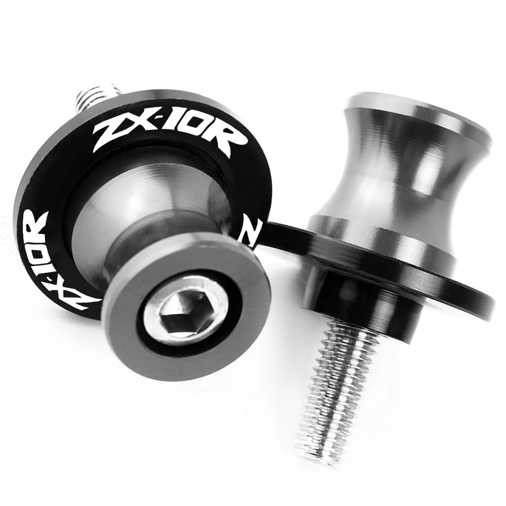 ZX-10R логотип для Kawasaki ZX10R 2005- 2013 2012 Мотоцикл с ЧПУ Поворотные ручки, катушки, слайдеры, 6/8/10 мм качели винт ползунки - Цвет: 8 mm gray