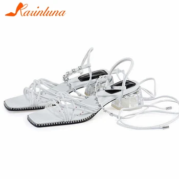 

KARINLUNA Fashion Female Fashion Casual Sandals Open Toe Thin Belt Ankle Strap Gladiator Women Sandals Gladiator Women Shoes