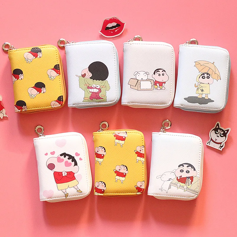 13 мелок Shinchan кошелек мультфильм Аниме Девушки короткий на молнии | Багаж и сумки