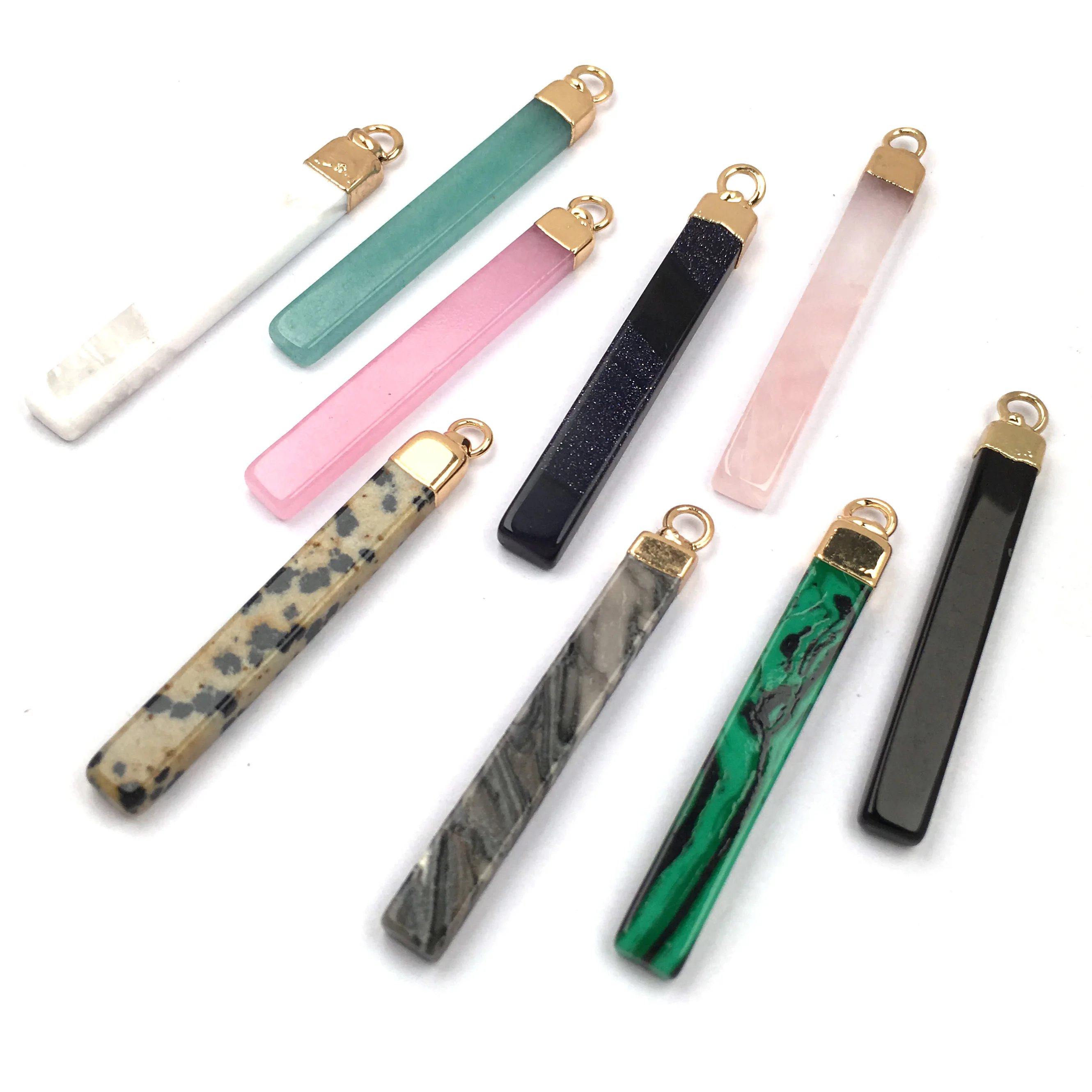 Natural Stone Crystal Pendant charm Rectangular Pendants for Jewelry Making Supplies DIY Fine necklace accessories size 5x45mm Natural Stone Crystal Pendant charm Rectangular Pendants for Jewelry Making Supplies DIY Fine necklace accessories size 5x45mm