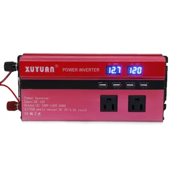 

4000W Solar Power Inverter Sine Wave LED 4 USB DC12/24V To AC110V/220V Convert E7CA