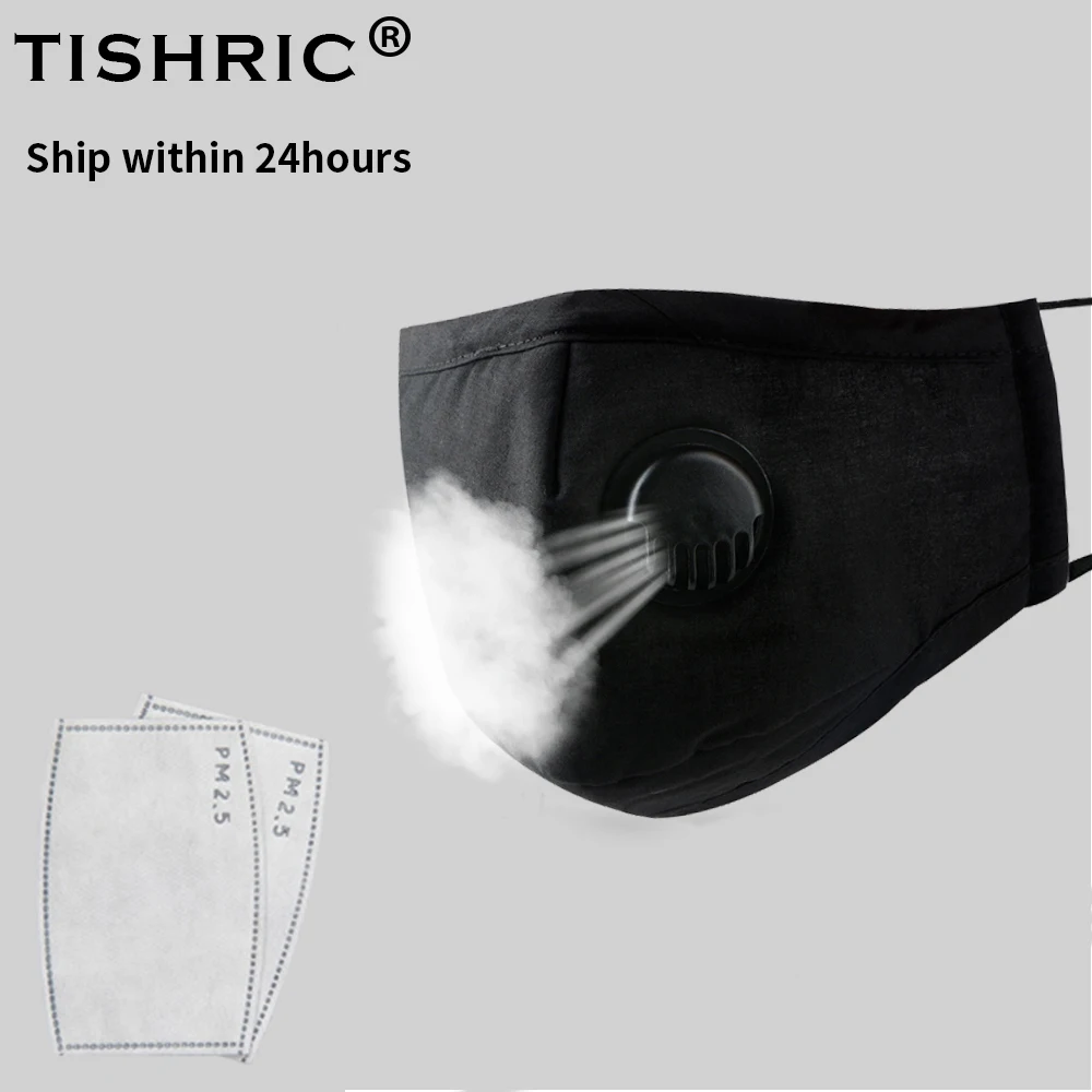 

TISHRIC Washable Cotton Anti Dust Air Mask with Filter PM2.5 Respirator Mask Breathing Valve Anti Droplets Safety Masks Filters