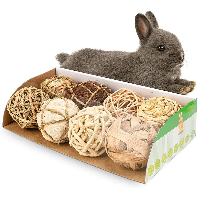 Small Animals Play Balls Rolling Chew Toys & Gnawing Treats Rabbits Guinea Pigs Chinchilla Bunny Entertainment Accessories small animal toys