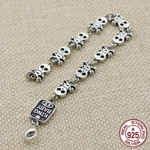 Браслет из стерлингового серебра S925, модные классические панк Молодежные украшения, пиратский череп, подарок, новинка, хит