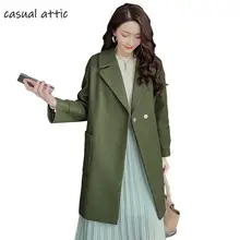 Осень Зима женское элегантное шерстяное пальто корейский стиль женское пальто новая шерстяная смесь верхняя одежда плюс размер Модная одежда