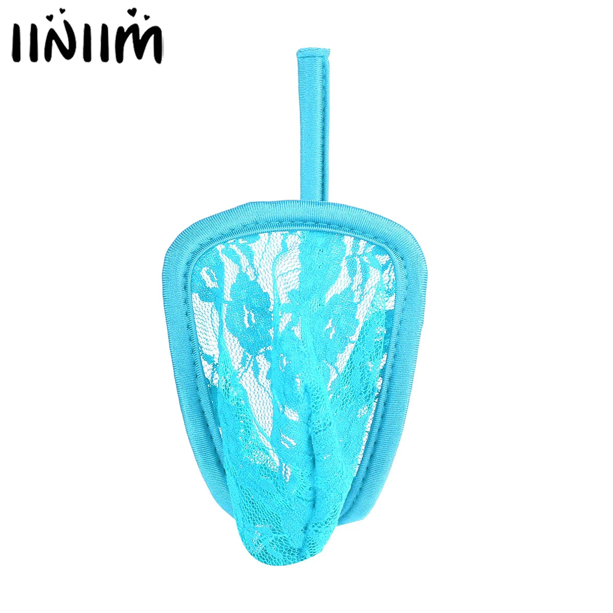 Iiniim/Мужское нижнее белье Гей Трусы с цветочным рисунком кружевное дуга Чехол