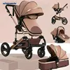 2022 new baby trolley high landscape 3 to 1 baby stroller double faced children free shipping in four seasons in Russia ► Photo 3/6