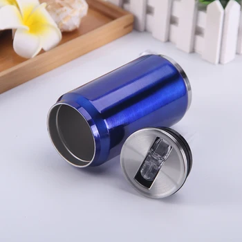 

Stainless Steel Cans Suction Cups Sports Cola Cans Children'S Suction Cups Water Can Water Cooler Bottle With Straw 300/500ML
