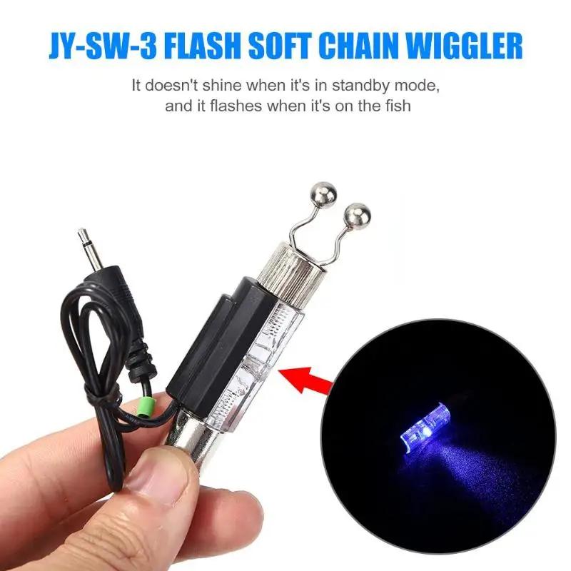 Fishing Bite Alarm+Flash Soft Chain Swinger Hanger Indicator Fishing Tackle